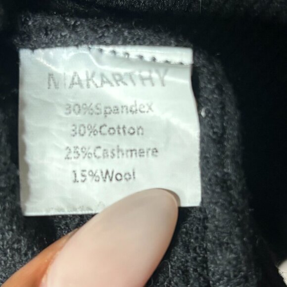 Makarthy Sz S/M Cashmere Blend Dolman Sleeve Blouse Top, Black (1381) - Picture 4 of 4